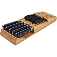 NIUXX Portacuchillos de Bambú- Bloque de Cuchillos de Cocina para Cajón- Organizador de Cuchillos Apto para 9 Cuchillos…